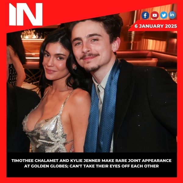 At the Golden Globes, Timothee Chalamet and Kylie Jenner make a rare appearance together and are unable to look away from one another.