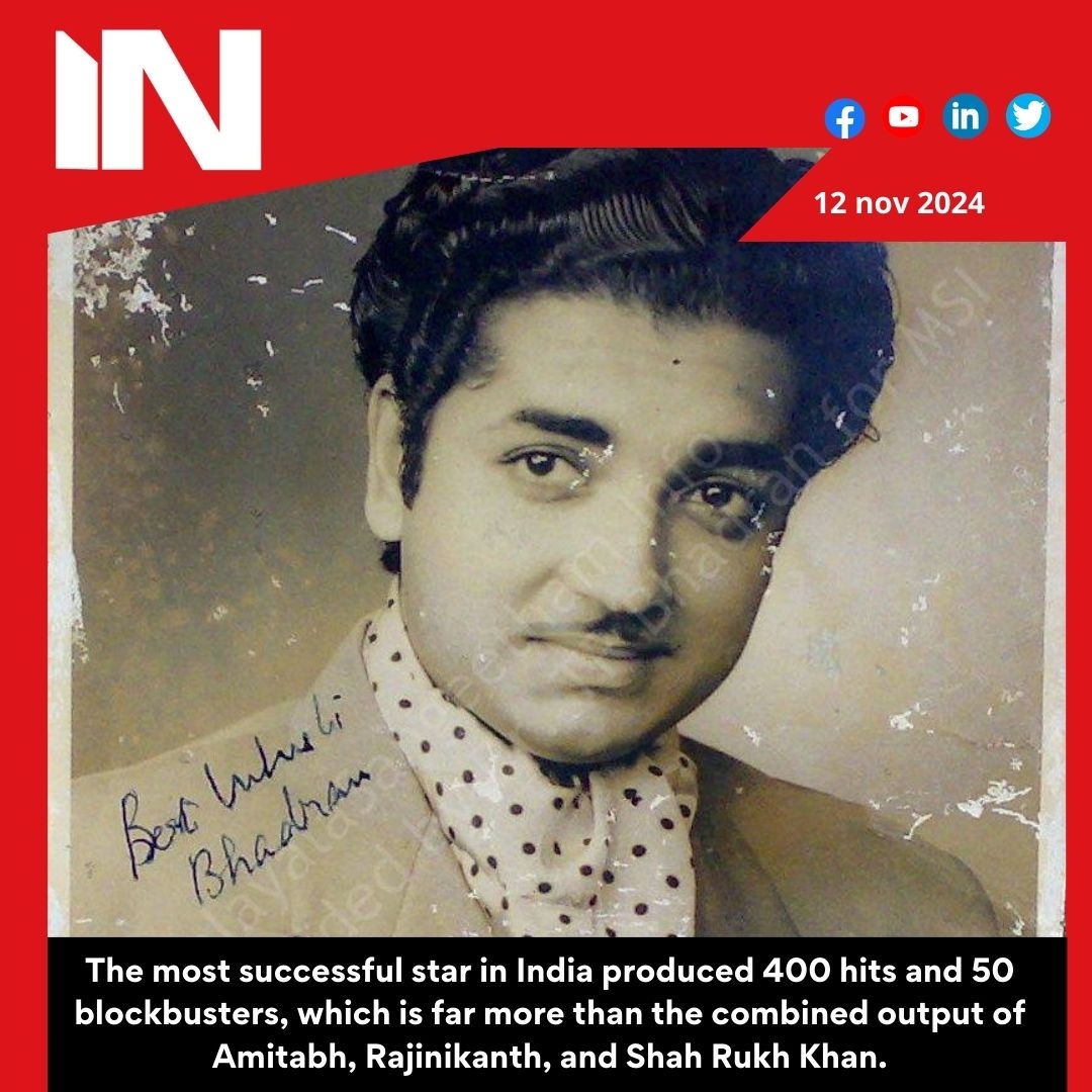 India’s most successful star gave 400 hits, 50 blockbusters; way more than Amitabh, Rajinikanth, Shah Rukh Khan combined