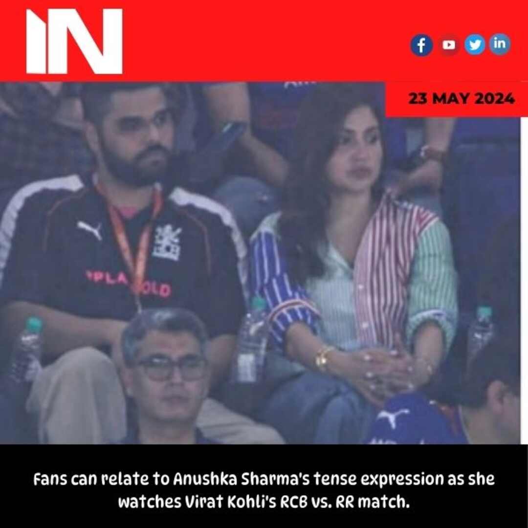 Fans can relate to Anushka Sharma’s tense expression as she watches Virat Kohli’s RCB vs. RR match.