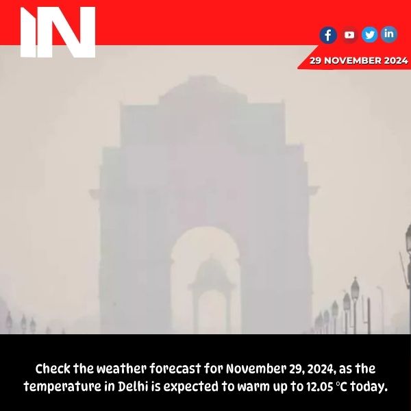 Delhi Weather and AQI Today: Warm start at 12.05 °C, check weather forecast for November 29, 2024