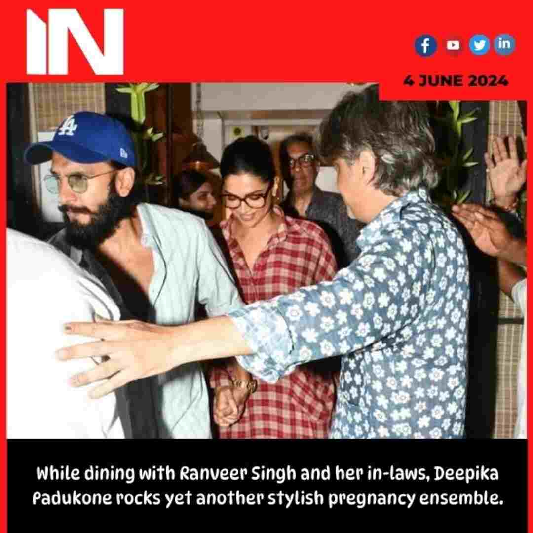 While dining with Ranveer Singh and her in-laws, Deepika Padukone rocks yet another stylish pregnancy ensemble.