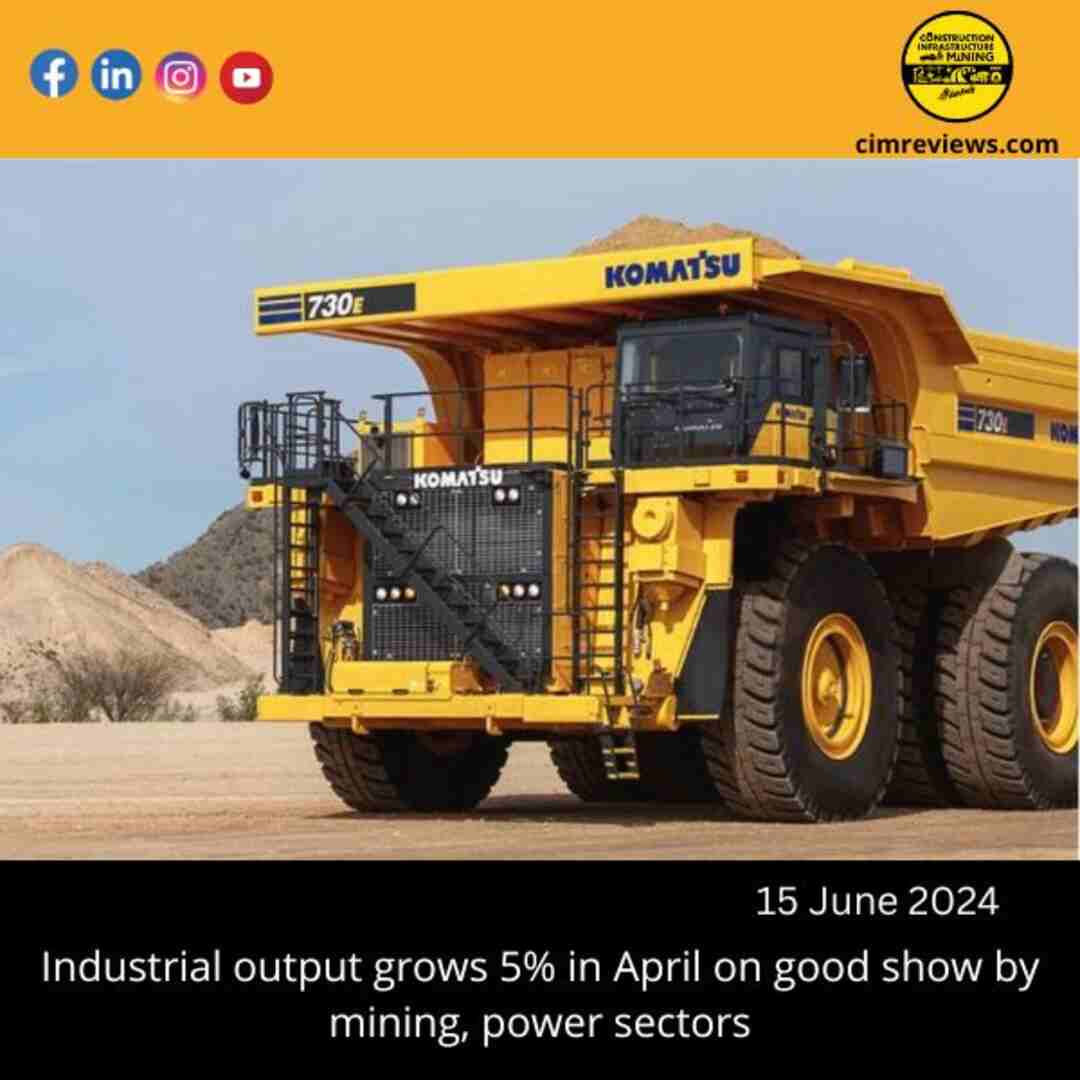 Industrial output grows 5% in April on good show by mining, power sectors