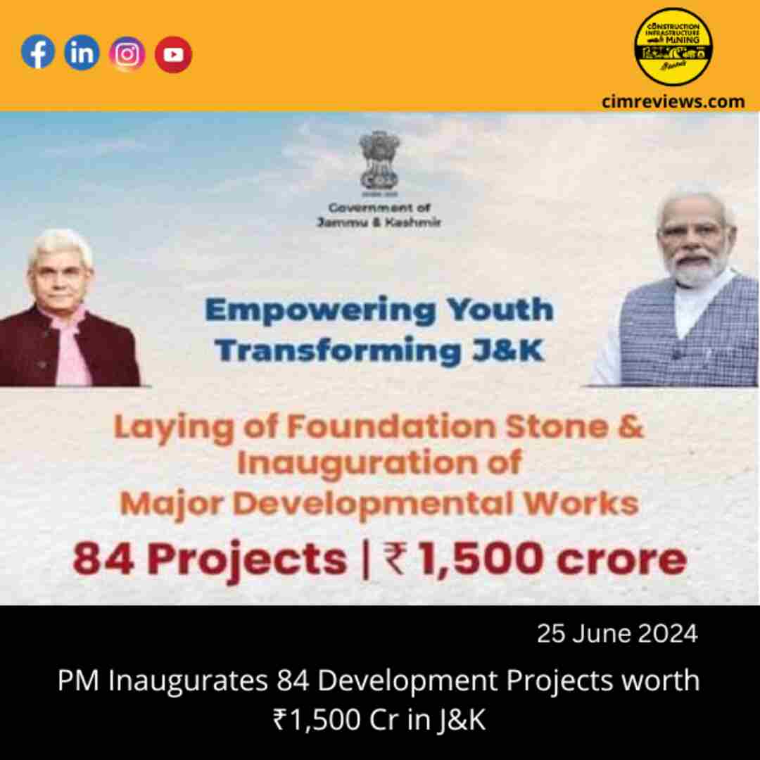 PM Inaugurates 84 Development Projects worth ₹1,500 Cr in J&K