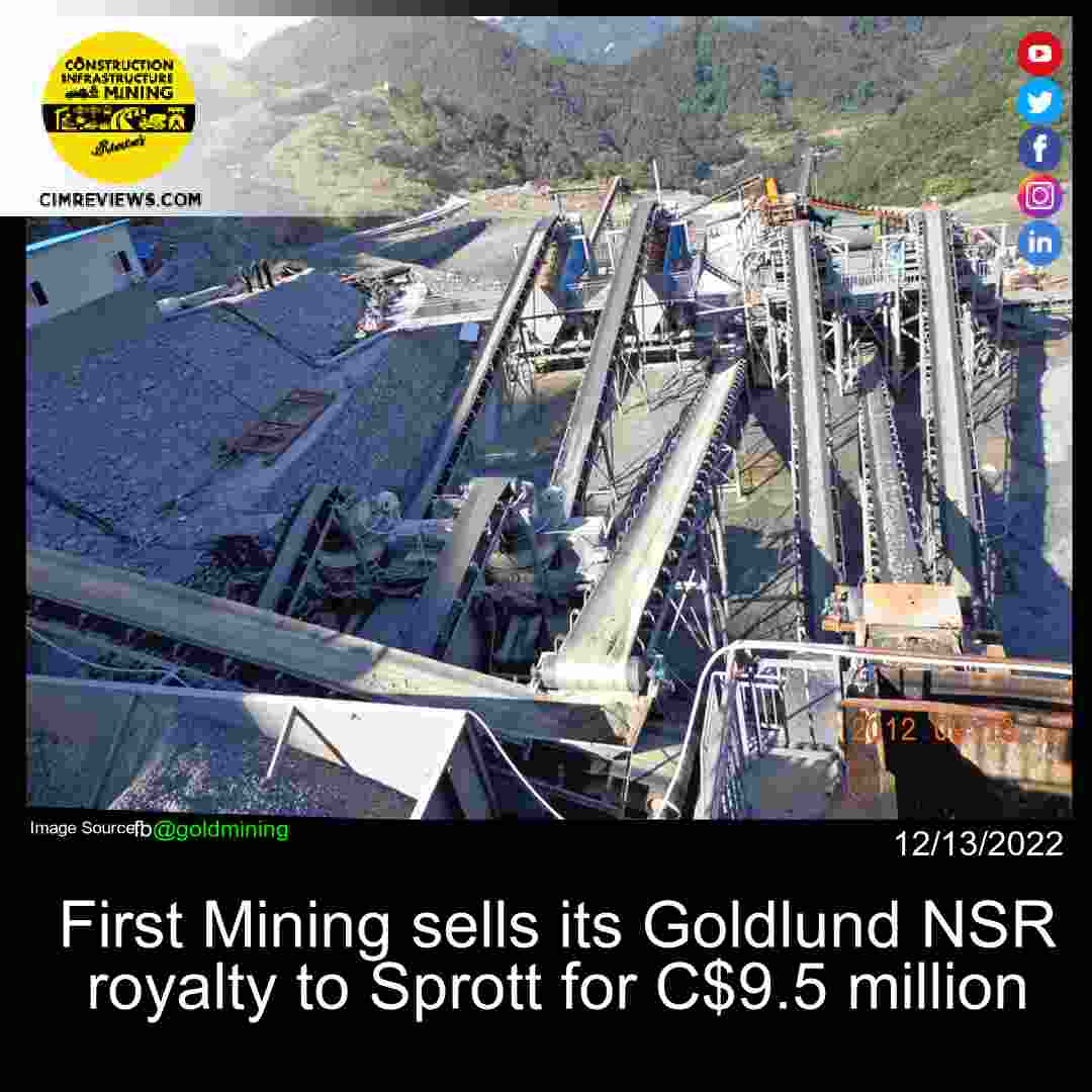 First Mining sells its Goldlund NSR royalty to Sprott for C.5 million