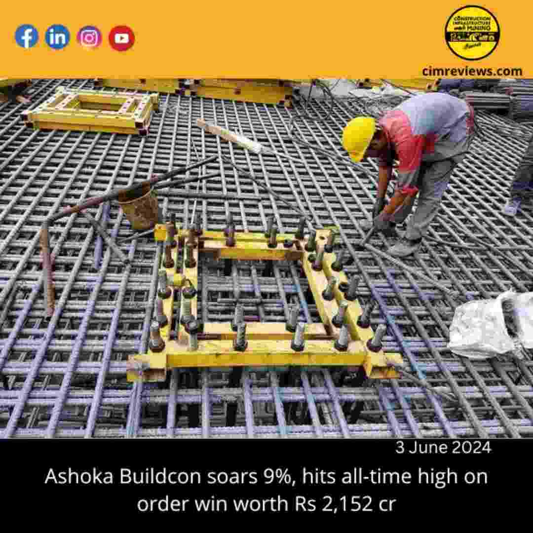 Ashoka Buildcon soars 9%, hits all-time high on order win worth Rs 2,152 cr