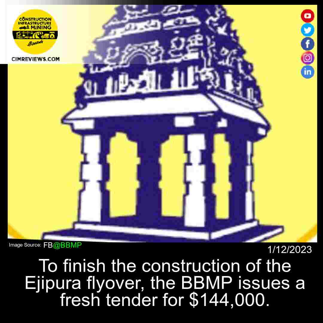 To finish the construction of the Ejipura flyover, the BBMP issues a fresh tender for 4,000.