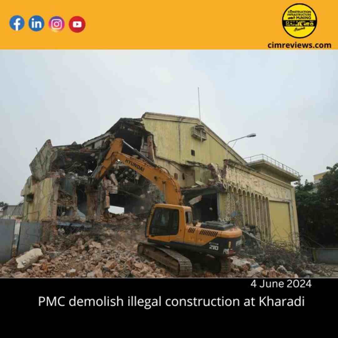 PMC demolish illegal construction at Kharadi